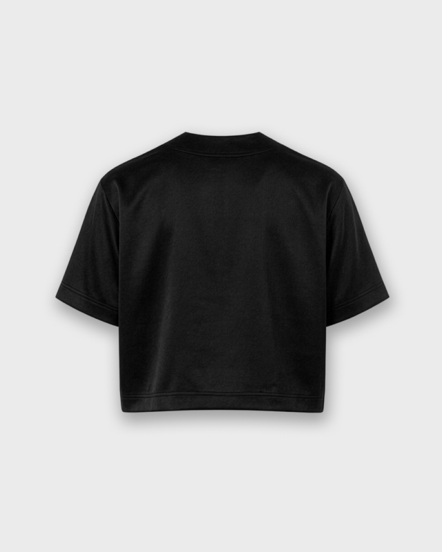 Camisa Negra Cropped Escote Profundo Deimos